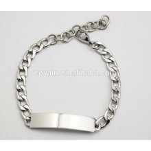 Laser und Gravur erhältlich Stahl Silber Kette Armband Armband ID Armband